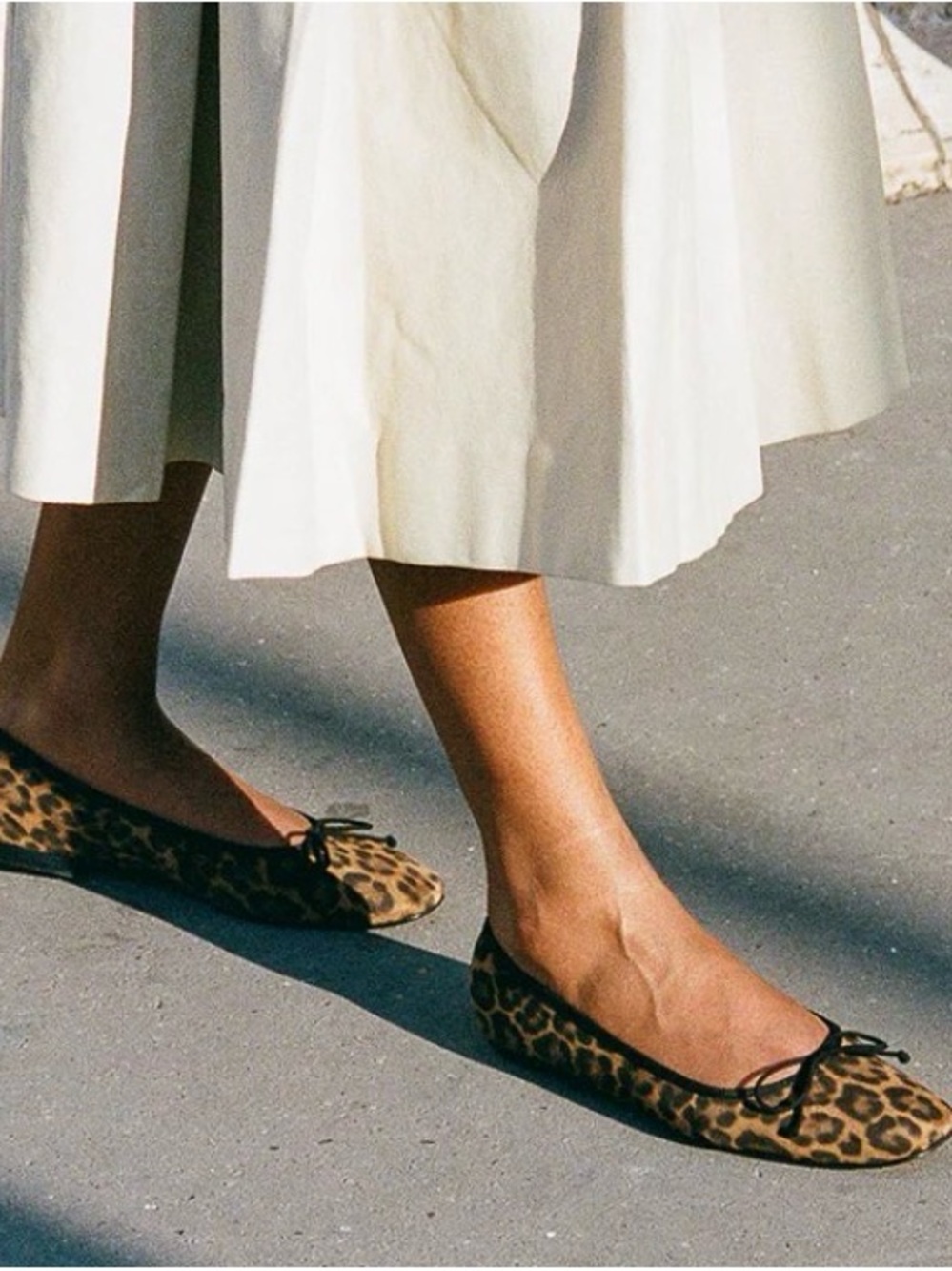 Marqaux The Fonteyn Leopard Print Classic Ballet Flats with Bow Detail.